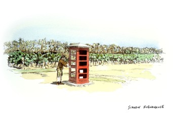 Voyager Estate Red Phone Booth - (Autumn)