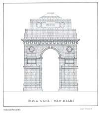 India Gate New Delhi drawing
