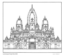 Laxminarayan Temple New Delhi Drawing