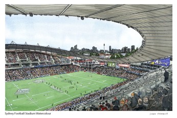 Sydney Football Stadium watercolour