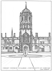 Christ Church College University of Oxford drawing