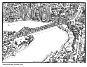 Story Bridge And Brisbane Aerial View