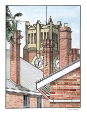 Clocktower from Biddlecombe Ave Geelong Grammar School