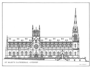 St Marys Cathedral Sydney Western Elevation