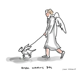Angel walking dog - Barcelona