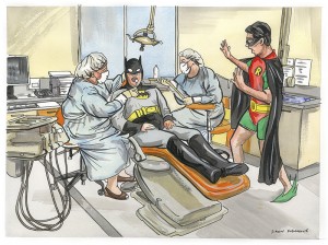 Superhero Art - Batman at the Dentist