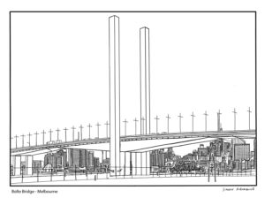 Bolte Bridge Melbourne - Drawing