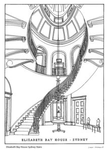 Elizabeth Bay House Staircase drawing