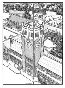 Geelong Grammar School Clocktower drawing