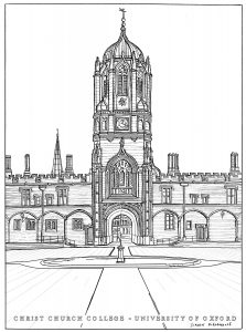 Christ Church College University of Oxford drawing