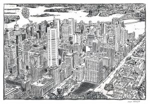 Sydney Aerial View Charcoal