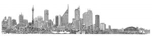 Sydney Panorama From Finger Wharf Woolloomooloo