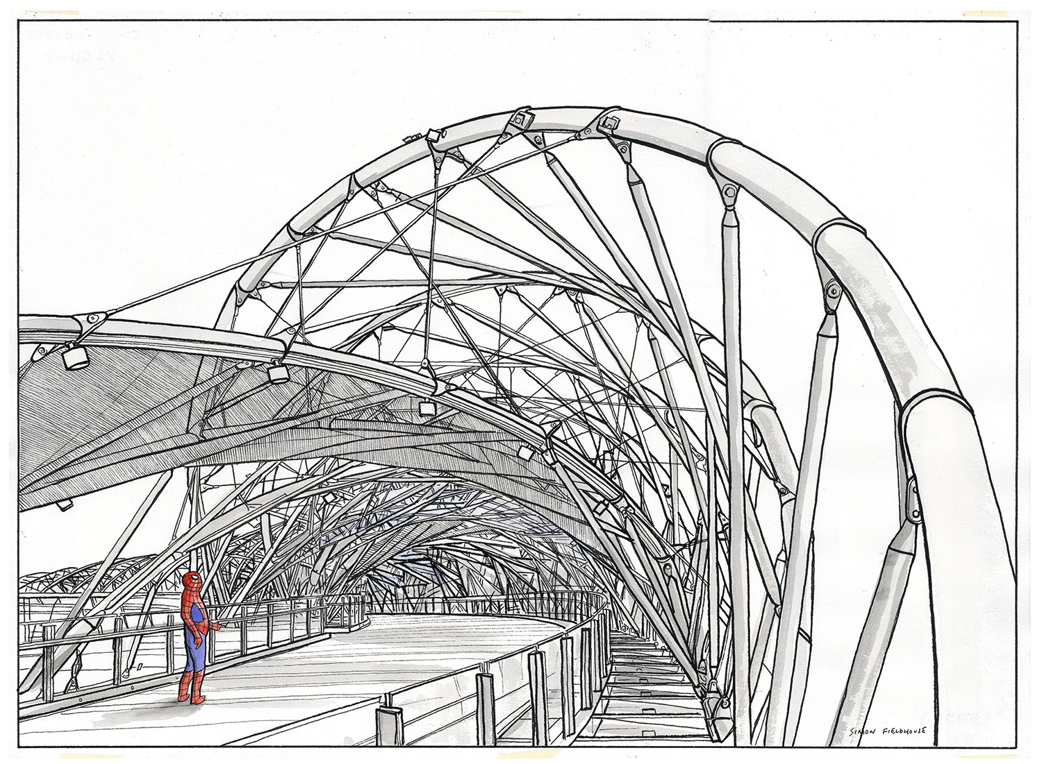 Строение пешеходного моста